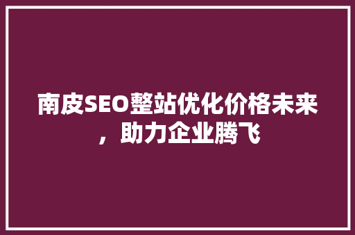 南皮SEO整站优化价格未来，助力企业腾飞