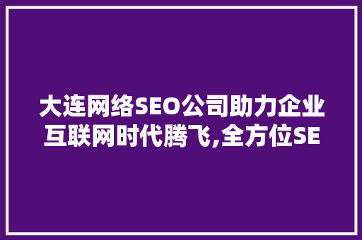 大连网络SEO公司助力企业互联网时代腾飞,全方位SEO优化步骤
