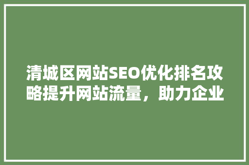 清城区网站SEO优化排名攻略提升网站流量，助力企业腾飞