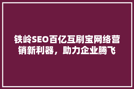 铁岭SEO百亿互刷宝网络营销新利器，助力企业腾飞