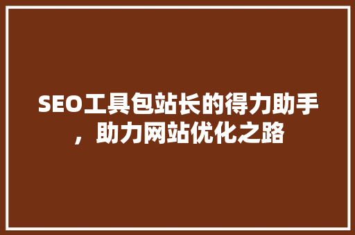 SEO工具包站长的得力助手，助力网站优化之路  第1张