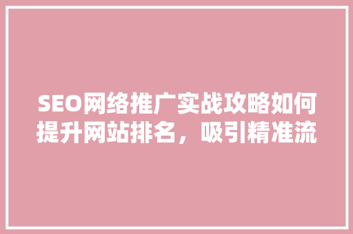 SEO网络推广实战攻略如何提升网站排名，吸引精准流量