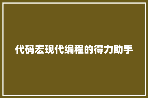 代码宏现代编程的得力助手