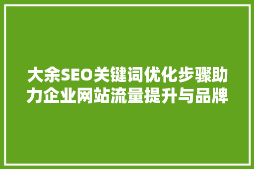 大余SEO关键词优化步骤助力企业网站流量提升与品牌推广  第1张