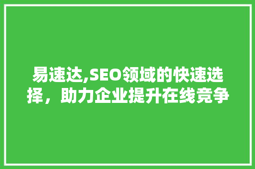 易速达,SEO领域的快速选择，助力企业提升在线竞争力