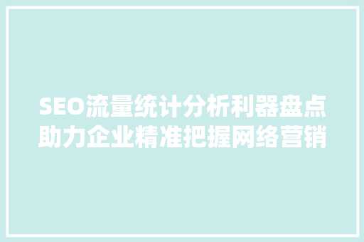 SEO流量统计分析利器盘点助力企业精准把握网络营销脉搏