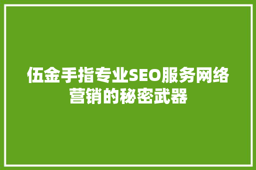 伍金手指专业SEO服务网络营销的秘密武器