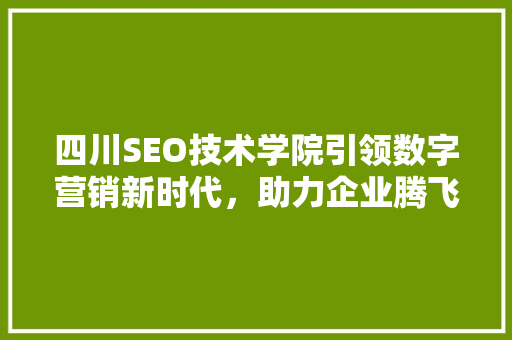 四川SEO技术学院引领数字营销新时代，助力企业腾飞  第1张