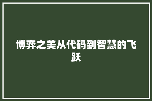 博弈之美从代码到智慧的飞跃  第1张