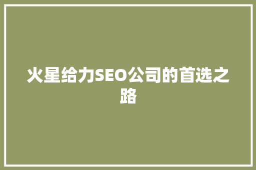 火星给力SEO公司的首选之路