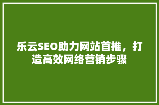 乐云SEO助力网站首推，打造高效网络营销步骤