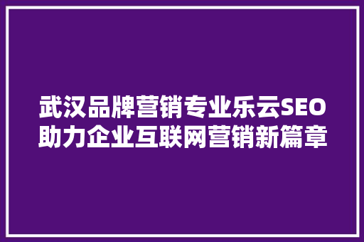 武汉品牌营销专业乐云SEO助力企业互联网营销新篇章  第1张
