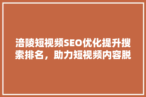 涪陵短视频SEO优化提升搜索排名，助力短视频内容脱颖而出