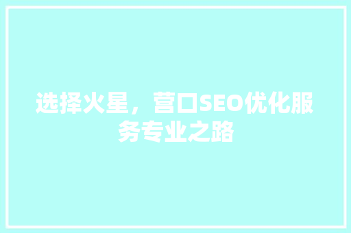选择火星，营口SEO优化服务专业之路  第1张