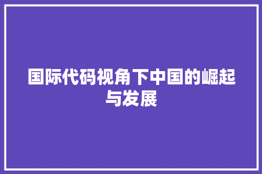 国际代码视角下中国的崛起与发展
