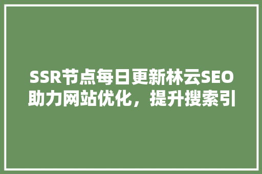SSR节点每日更新林云SEO助力网站优化，提升搜索引擎排名