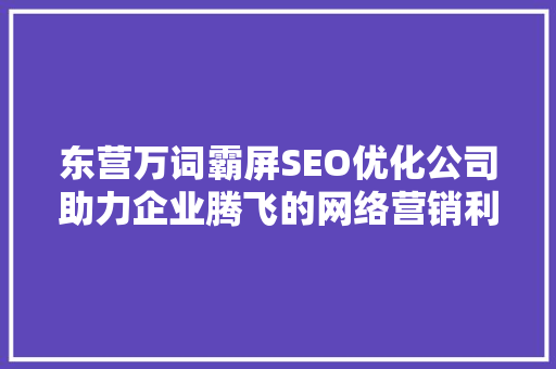 东营万词霸屏SEO优化公司助力企业腾飞的网络营销利器