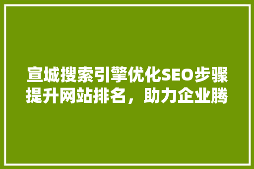 宣城搜索引擎优化SEO步骤提升网站排名，助力企业腾飞