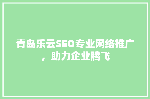 青岛乐云SEO专业网络推广，助力企业腾飞