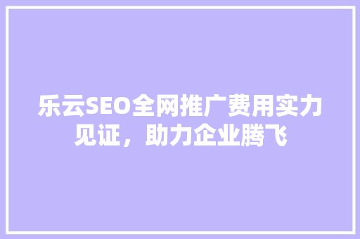 乐云SEO全网推广费用实力见证，助力企业腾飞