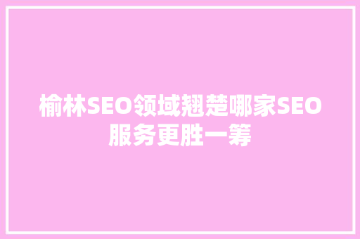 榆林SEO领域翘楚哪家SEO服务更胜一筹