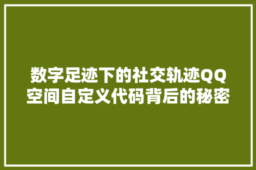 数字足迹下的社交轨迹QQ空间自定义代码背后的秘密