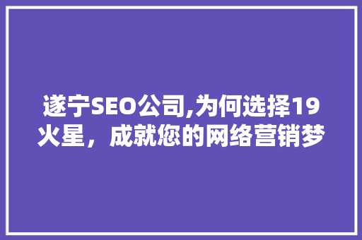 遂宁SEO公司,为何选择19火星，成就您的网络营销梦想