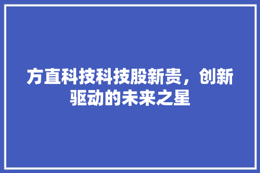 方直科技科技股新贵，创新驱动的未来之星