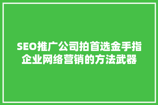 SEO推广公司拍首选金手指企业网络营销的方法武器