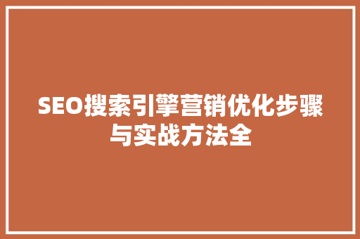 SEO搜索引擎营销优化步骤与实战方法全
