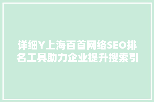 详细Y上海百首网络SEO排名工具助力企业提升搜索引擎优化效果
