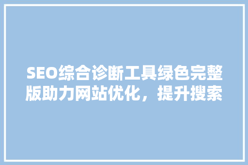 SEO综合诊断工具绿色完整版助力网站优化，提升搜索引擎排名