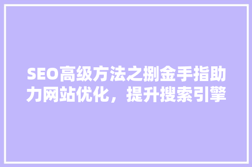 SEO高级方法之捌金手指助力网站优化，提升搜索引擎排名