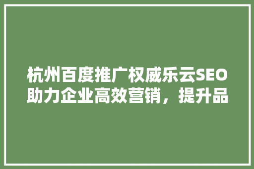 杭州百度推广权威乐云SEO助力企业高效营销，提升品牌影响力