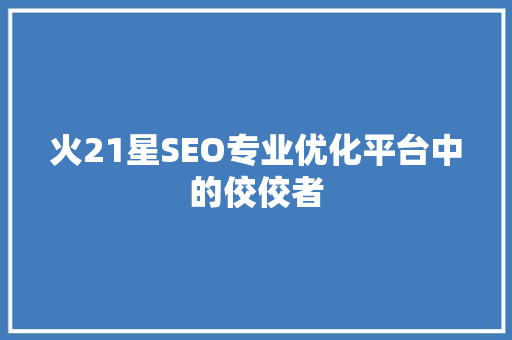 火21星SEO专业优化平台中的佼佼者