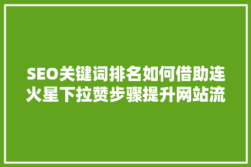 SEO关键词排名如何借助连火星下拉赞步骤提升网站流量