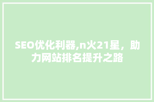 SEO优化利器,n火21星，助力网站排名提升之路