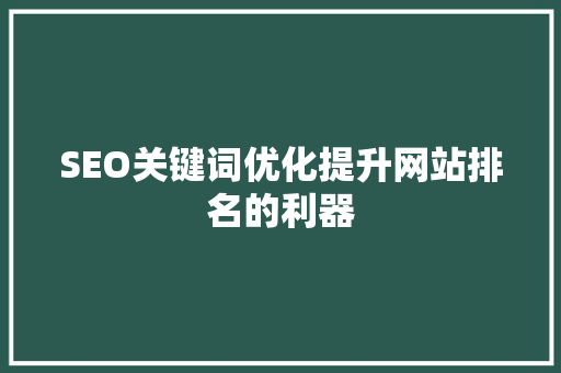 SEO关键词优化提升网站排名的利器