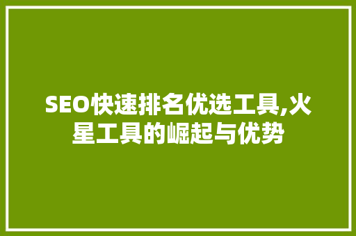 SEO快速排名优选工具,火星工具的崛起与优势