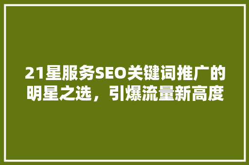 21星服务SEO关键词推广的明星之选，引爆流量新高度
