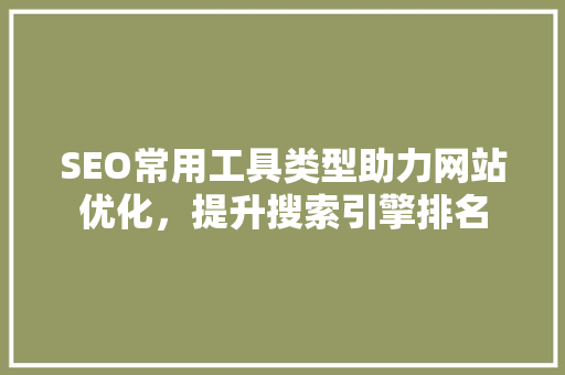 SEO常用工具类型助力网站优化，提升搜索引擎排名