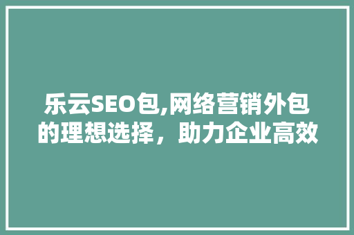 乐云SEO包,网络营销外包的理想选择，助力企业高效提升排名