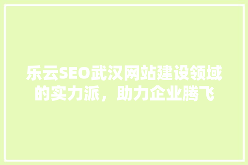 乐云SEO武汉网站建设领域的实力派，助力企业腾飞