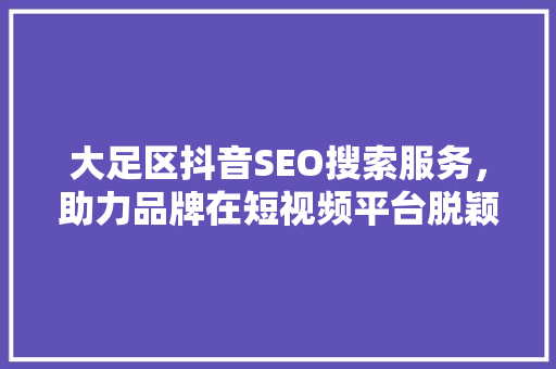 大足区抖音SEO搜索服务，助力品牌在短视频平台脱颖而出
