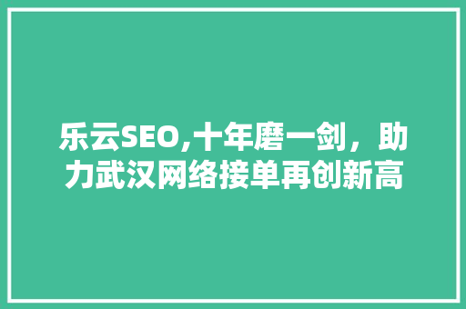 乐云SEO,十年磨一剑，助力武汉网络接单再创新高