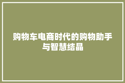 购物车电商时代的购物助手与智慧结晶