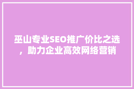 巫山专业SEO推广价比之选，助力企业高效网络营销  第1张