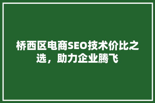 桥西区电商SEO技术价比之选，助力企业腾飞  第1张