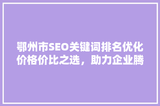 鄂州市SEO关键词排名优化价格价比之选，助力企业腾飞
