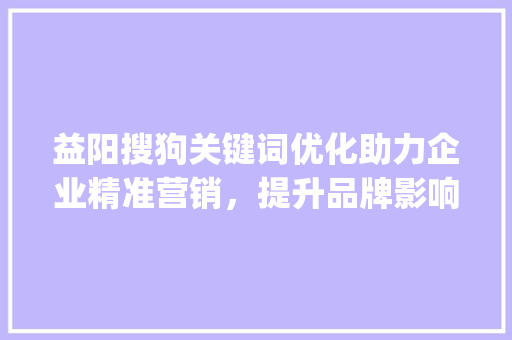 益阳搜狗关键词优化助力企业精准营销，提升品牌影响力_益阳搜狗关键词优化公司